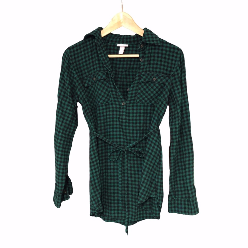 Isabel Maternity Green & Black Gingham XS